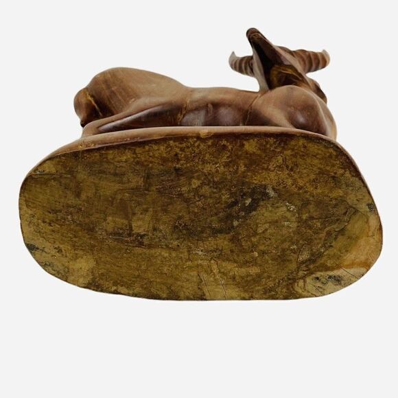 Vintage MCM Carved Natural Wood Gazelle Statue 15" African Folk Art Minimalist - Picture 7 of 12